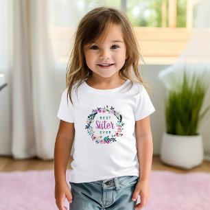 Boho Floral Wreath Best Sister Ever Baby T-Shirt