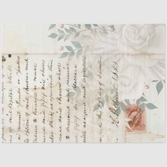 Boho FloralEphemera Design Series #2 Tissue Paper (Front)