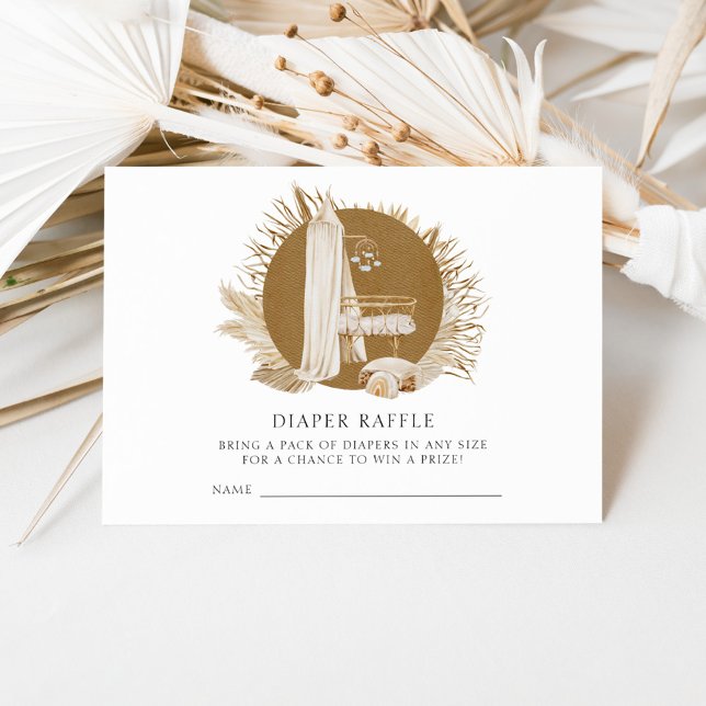 Boho Florals Baby Shower Diaper Raffle Enclosure Card (Creator Uploaded)
