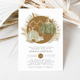 Boho Florals Baby Shower Invitation