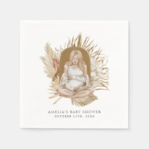 Boho Florals Baby Shower Napkin