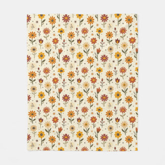 Boho Florals Fleece Blanket