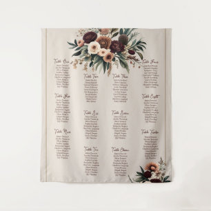 Boho Florals Seating Chart Tapestry