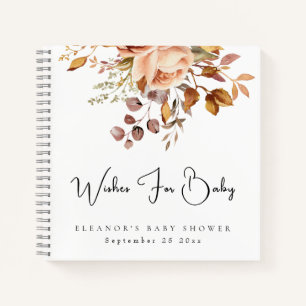 Boho Florals Wishes For Baby Shower Guest Book