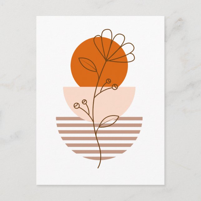 Boho flower art in a sunset postcard (Front)