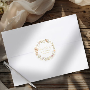 Boho Flower Baby Shower Classic Round Sticker