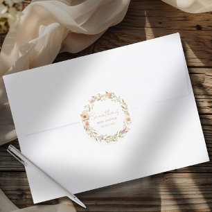 Boho Flower Baby Shower Classic Round Sticker