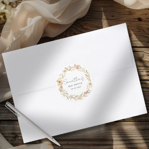 Boho Flower Baby Shower Classic Round Sticker