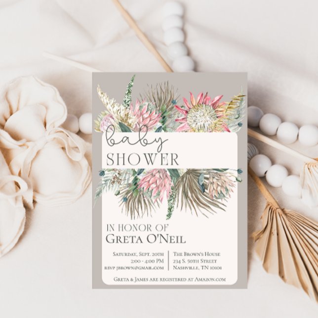 Boho Flower Baby Shower Invitation (Creator Uploaded)