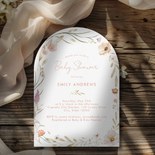 Boho Flower Baby Shower Invitation