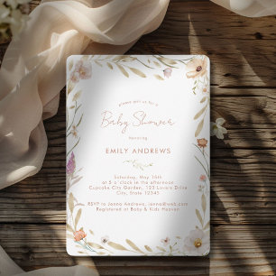 Boho Flower Baby Shower Invitation