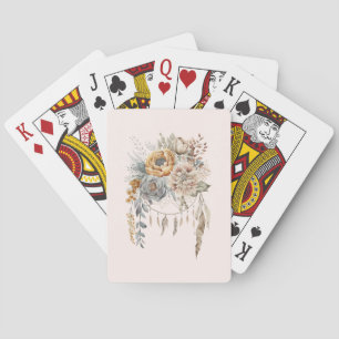 Boho Flower Bouquet and Dreamcatcher Playing Cards