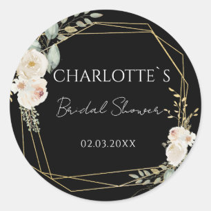 Boho Flower Bridal Shower   Classic Round Sticker