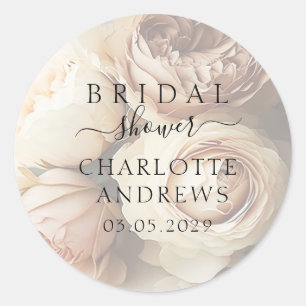 Boho Flower Bridal Shower   Classic Round Sticker