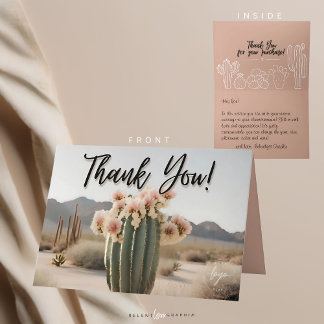 Boho | Flower Cactus | Aesthetic | Thank You Card