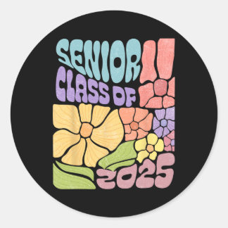 Boho Flower Cl Of 2025 Senior 2025 Grad 25 Ck To S Classic Round Sticker