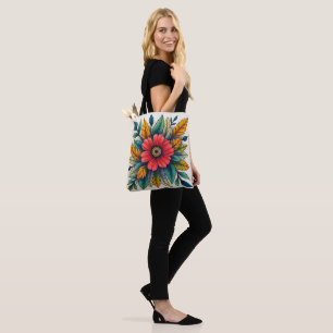Boho Flower Clipart Tote Bag