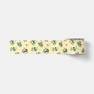 Boho Flower Clusters Satin Ribbon