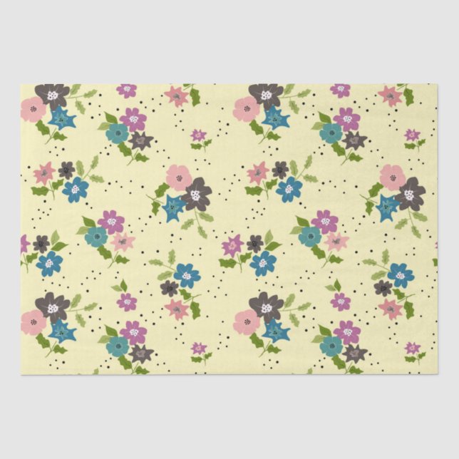 Boho Flower Clusters Tissue Paper (Front)