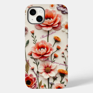boho flower customisable quote Case-Mate iPhone 14 plus case