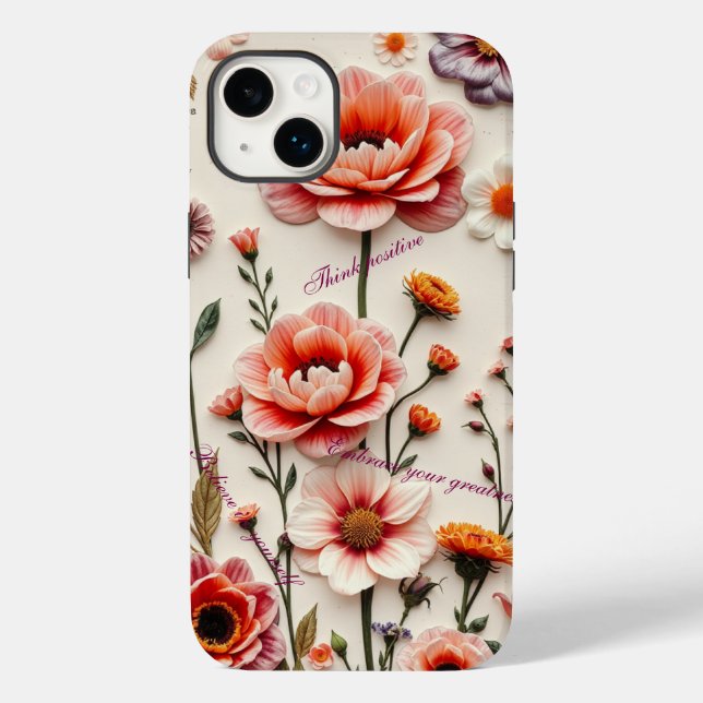 boho flower customisable quote  Case-Mate iPhone case (Back)