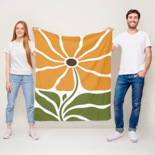 Boho Flower Fleece Blanket