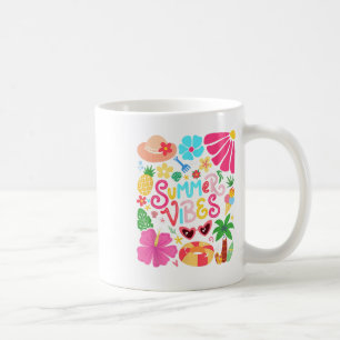 Boho Flower Hello Summer Vibes Funny Beach Life Me Coffee Mug