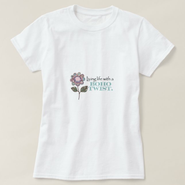 Boho Flower Life Twist Womens T Shirt (Design Front)