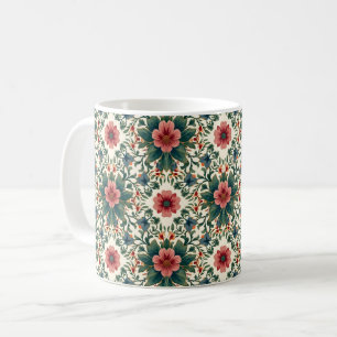 Boho Flower Magic - in Shades of Green and Pink Coffee Mug