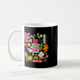 Boho Flower Teacher Book Apple Pencil Funny Ck To  Coffee Mug
