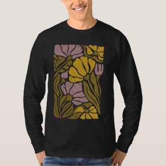 Boho Flower Tee, Retro Botanical Wildflower Garden T-Shirt