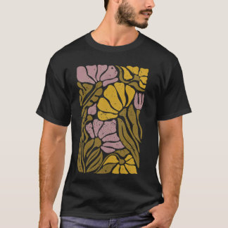 Boho Flower Tee, Retro Botanical Wildflower Garden T-Shirt