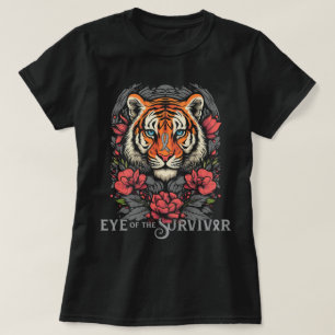 Boho Flower Tiger Eye Of The Survivor Brain Tumour T-Shirt