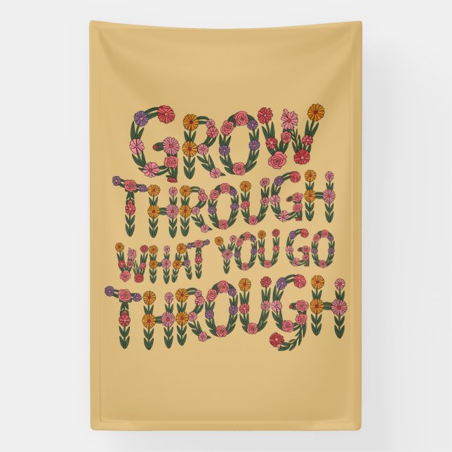 Boho Flower Typography Motivational Teacher Gift Banner (Vertical)