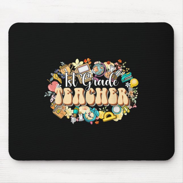 Boho Flowers 1st Grade Teacher Appreciation Back T Mouse Pad (Front)