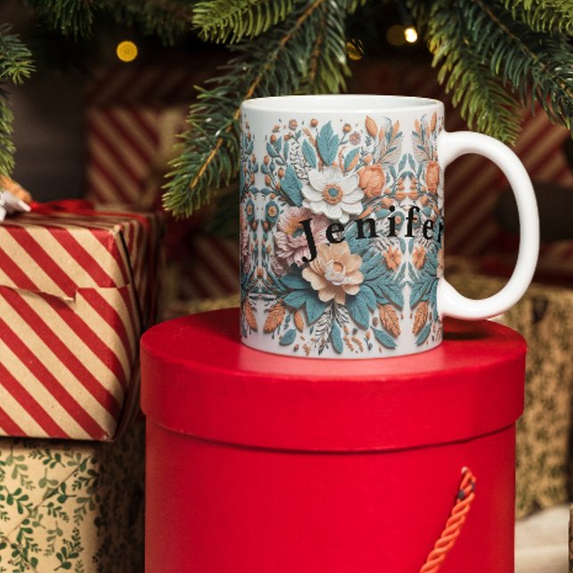 Boho Flowers 3D Mode Coffee Mug (Creator Uploaded)