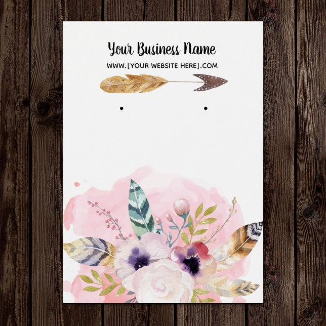 Boho Flowers Arrow Earring Display Cards (Creator Uploaded)