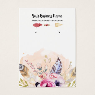 Boho Flowers Arrow Earring Display Cards