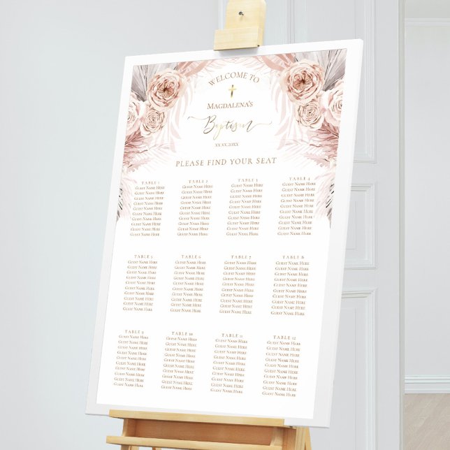 boho flowers Baptism seating chart (Creator Uploaded)