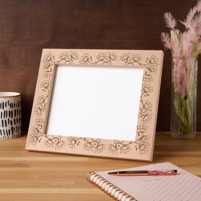 Boho Flowers Border Beautiful Etched Frames (Left)