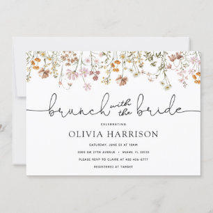  Boho Flowers Brunch with the Bride Shower  Invitation