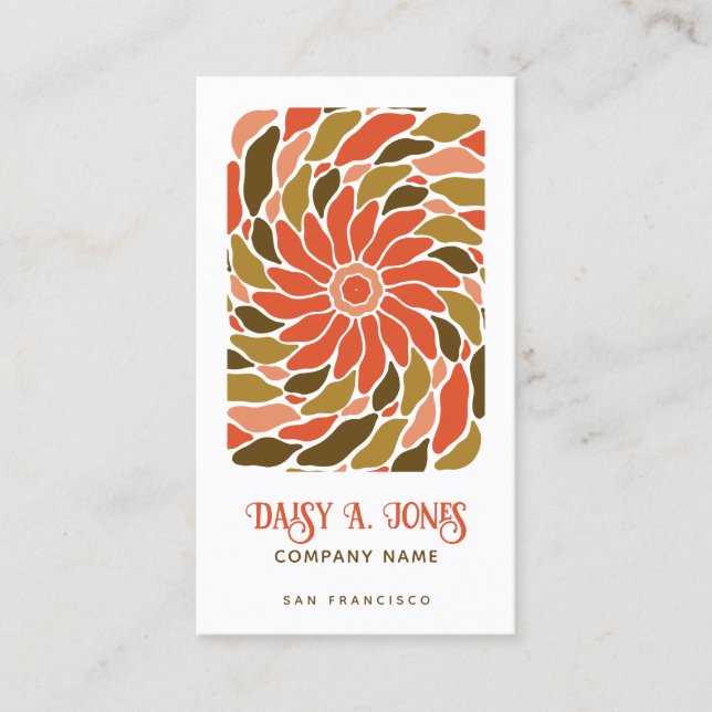 Boho Flowers Business Card (Front)