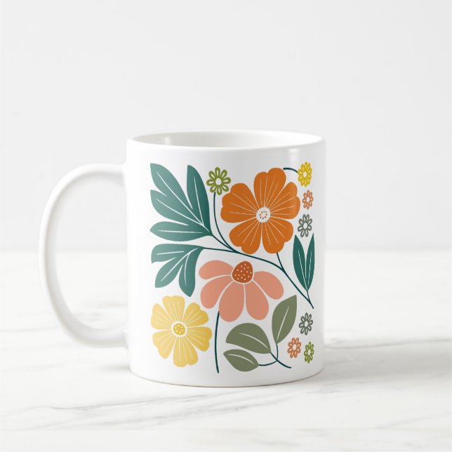 Boho Flowers Coffee Mug (Left)