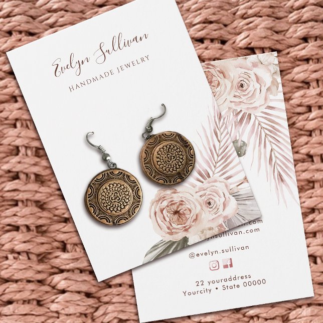 Boho flowers earring display card (Creator Uploaded)