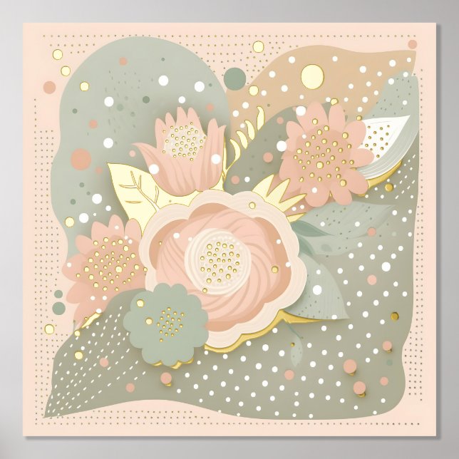 Boho Flowers  Foil Prints (Front)