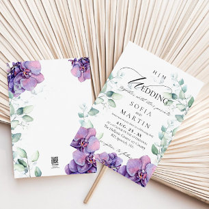 Boho Flowers Garden Orchid Wedding Invitation