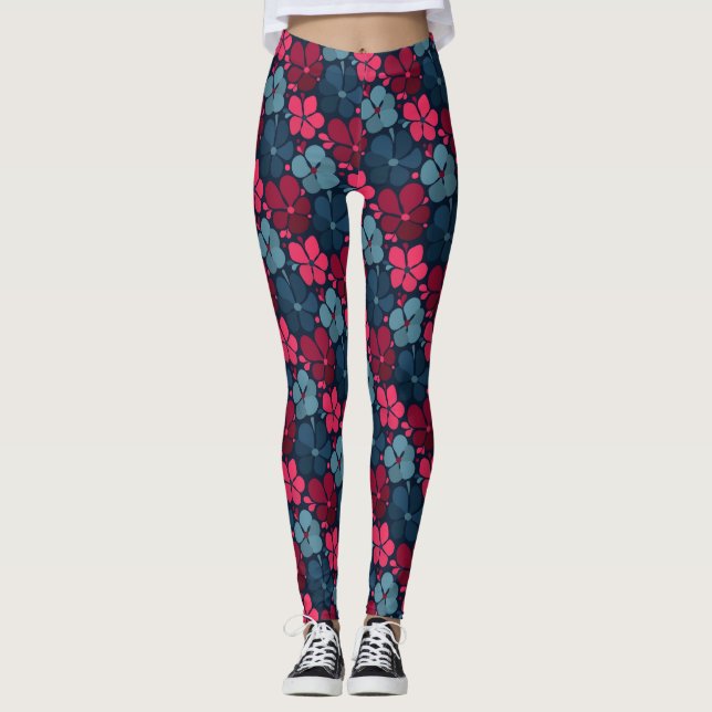 boho flowers leggings (Front)