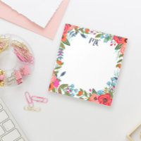 Boho Flowers Monogrammed