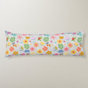 Boho Flowers Pattern B01.w LGrey BG Body Cushion
