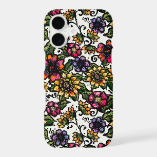 Boho Flowers Pink and Yellow Floral